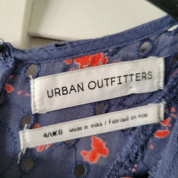 Urban Outfitters Uma Eyelet Ruffle Midi Dress Women's‎ 4 Cottagecore Romantic - Picture 11 of 14